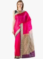 Xclusive Chhabra Pink Printed Saree