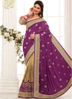 Xclusive Chhabra Purple Embellished Saree