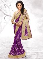 Xclusive Chhabra Purple Embellished Saree