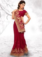 Xclusive Chhabra Red Embellished Saree