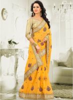 Xclusive Chhabra Yellow Embellished Saree