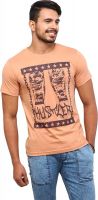Yepme Graphic Print Men's Round Neck Orange T-Shirt