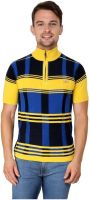Zeco Woven Men's Polo Neck Yellow T-Shirt