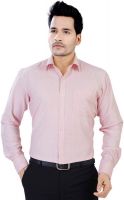 Alanti Men's Striped Formal Pink Shirt