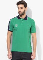 Allen Solly Green Printed Polo T-Shirt