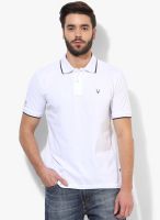 Allen Solly White Solid Polo T-Shirt