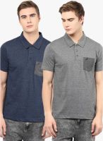 American Crew Pack Of 2 Multicoloured Colored Solid Polo T-Shirts