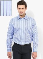 Arrow Blue Stripeed Slim Fit Formal Shirt