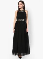 Athena Black Colored Solid Maxi Dress