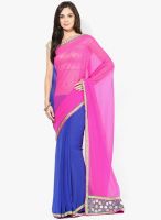 Aum Blue Embellished Saree