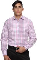 Balista Men's Checkered Formal Pink Shirt