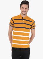 Basics Mustard Yellow Striped Polo T-Shirt