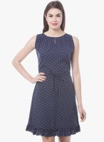 Being Fab Blue Printed Dress