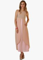 Belle Fille Pink Colored Solid Maxi Dress