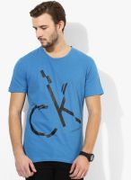 Calvin Klein Jeans Blue Printed Round Neck T-Shirt