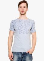 Camino Grey Printed Round Neck T-Shirt