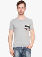 Camino Grey Solid Henley T-Shirt