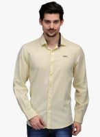 Canary London Yellow Solid Slim Fit Casual Shirt