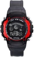 Castech Multifunctional Red on Black Sports 7 Light Digital Watch - For Boys