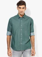 ColorPlus Green Regular Fit Casual Shirt