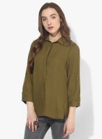 Dorothy Perkins Green Solid Shirt