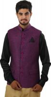 Ethnic Monarch Sleeveless Solid Men's Linen Jacket