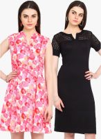 Femenino Pack Of 2 Multicoloured Printed Dresses