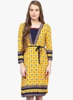 Fusion Beats Yellow Printed Shift Dress