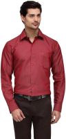 Hancock Men's Solid Formal Red Shirt