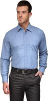 Hancock Men's Striped Formal Blue, Green Shirt