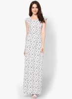 Harpa Cream Colored Printed Maxi Dress