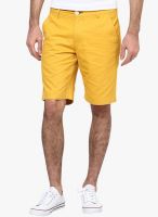 Hubberholme Solid Mustard Yellow Shorts