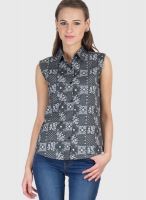 Hypernation Grey Printed Shirt