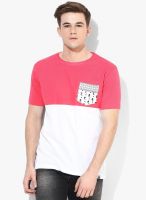 Incult Pink Printed Round Neck T-Shirts