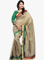 Inddus Beige Embroidered Saree