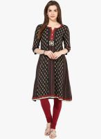 Indidori Black Printed Kurta