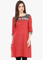 Indidori Maroon Printed Kurtis & Kurtas