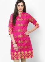 Kira Pink Printed Kurtas