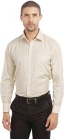 Leo Men's Checkered Formal Beige Shirt