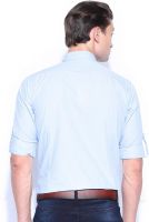 Mast & Harbour Men's Solid Formal Blue Shirt