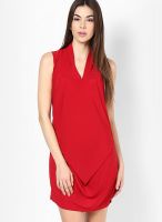 Mayra Red Colored Solid Bodycon Dress