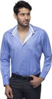 Menmark Men's Striped Formal Blue, White Shirt