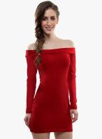 Miss Chase Miss Chase Red Long Sleeve Mini Bodycon Dress