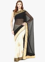 Mrignain Black Solid Georgette Saree