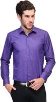 Nexq Men's Solid Formal Purple Shirt