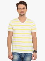 Northern Lights Yellow Striped V Neck T-Shirt