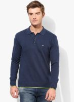 Numero Uno Navy Blue Solid Polo T-Shirt