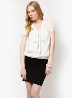 Only White Short Sleeves Shirt With Bow