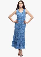 Oxolloxo Blue Printed Maxi Dress