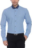 Park Avenue Men's Printed Formal Blue Shirt